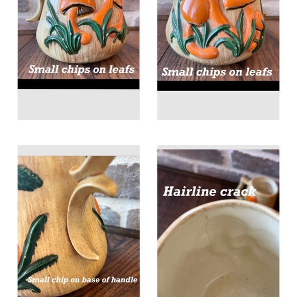 Rare arnel’s mushroom tea set tea cups tea pot creamer mushroom tea set Arnels - Picture 15 of 16